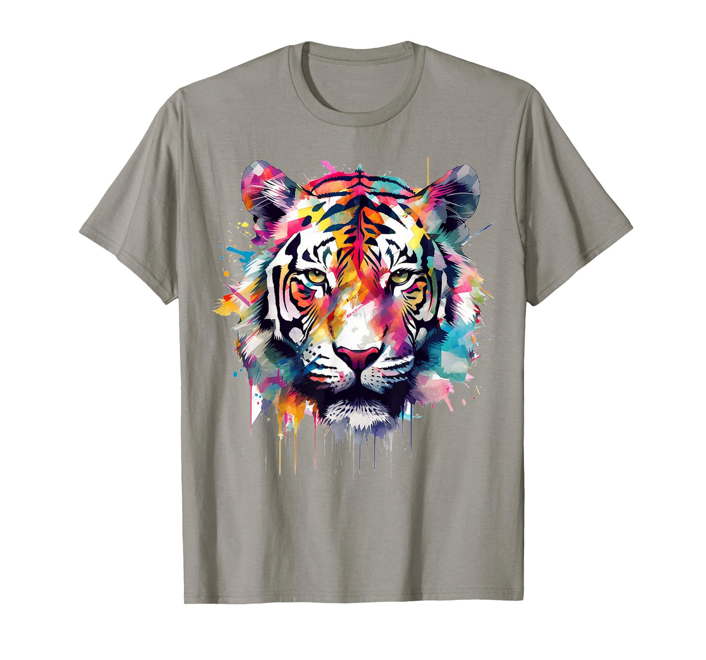 Tiger Artwork - Colourful Animal Art Tiger T-Shirt