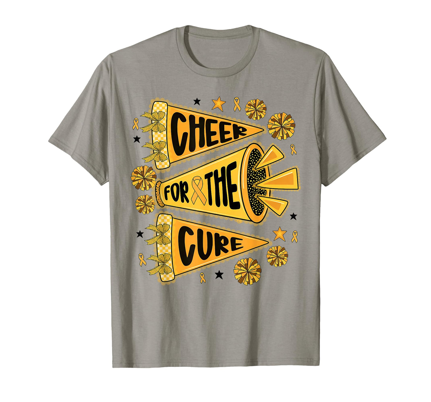Cheer for The Cure Pennant Cheer Childhood Cancer Awareness T-Shirt