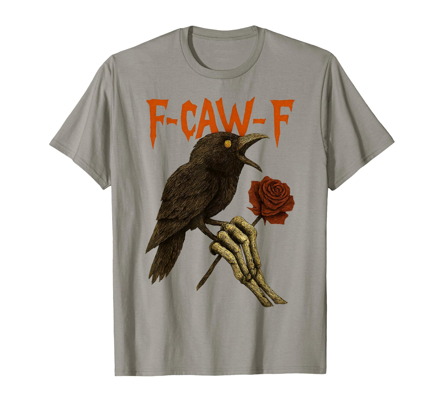 Funny F Caw F Raven Bird Gothic Graphic Halloween Crow Pun T-Shirt