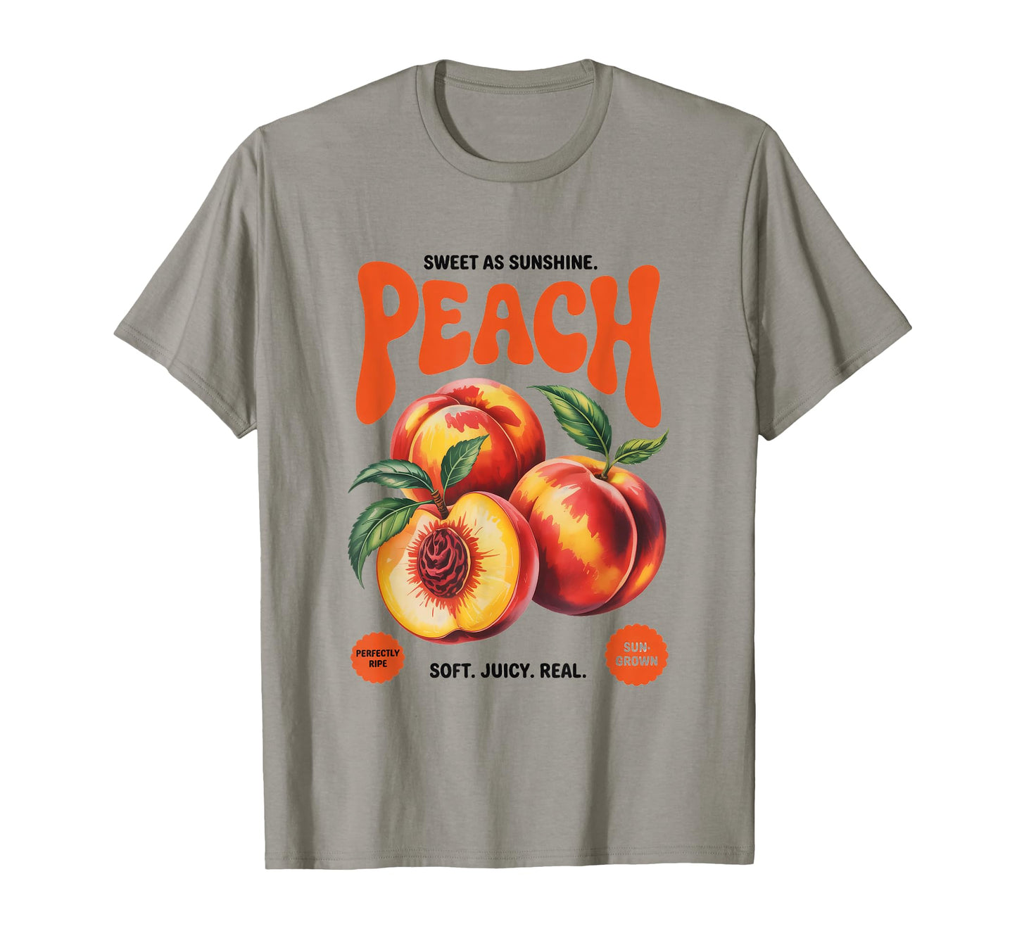 Peach Naturally Sweet Picked At Dawn Vintage Farmer Retro T-Shirt