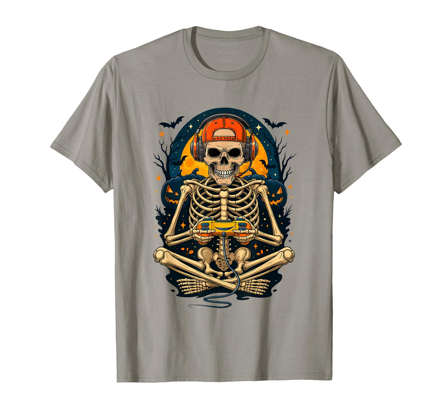 Funny Halloween Skeleton Gaming Lover Creepy Spooky October T-Shirt