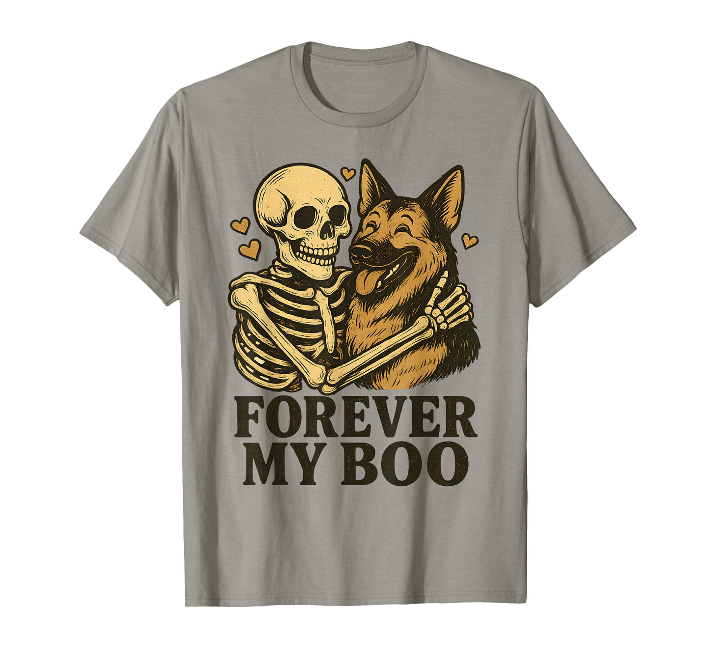 Forever My Boo Halloween Skeleton with German Shepherd Lover T-Shirt