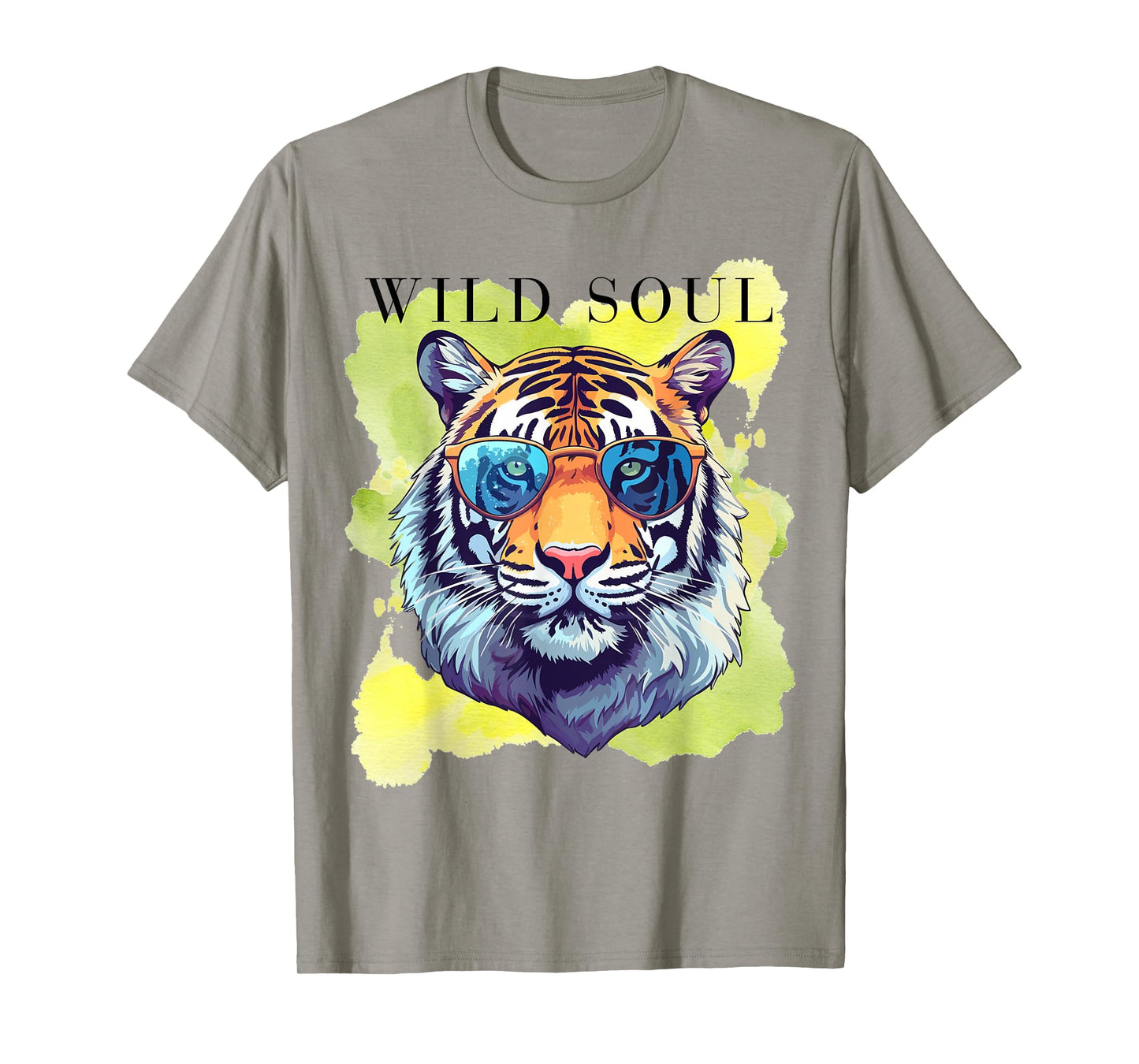 Wild Soul Watercolor Tiger Free Spirit Tiger Lover Design T-Shirt