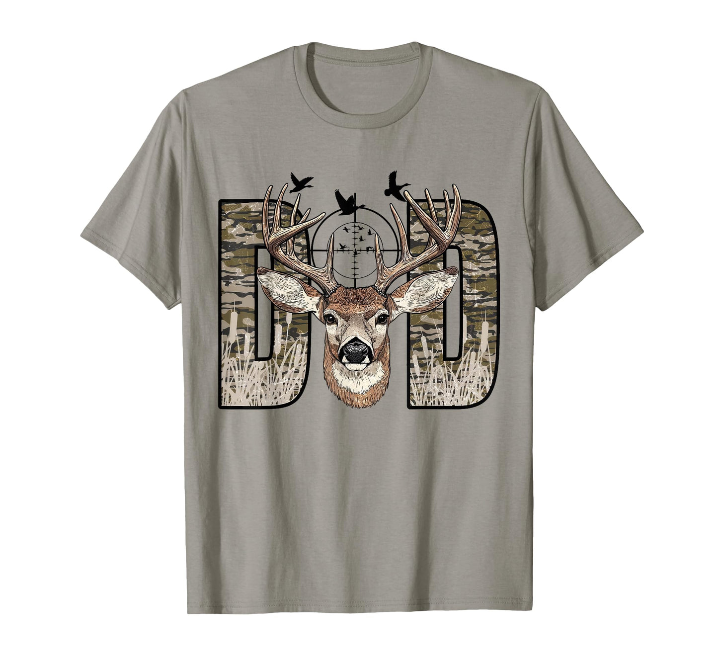 Old School Camo Dad Hunting Camouflage Deer Father's Day T-Shirt