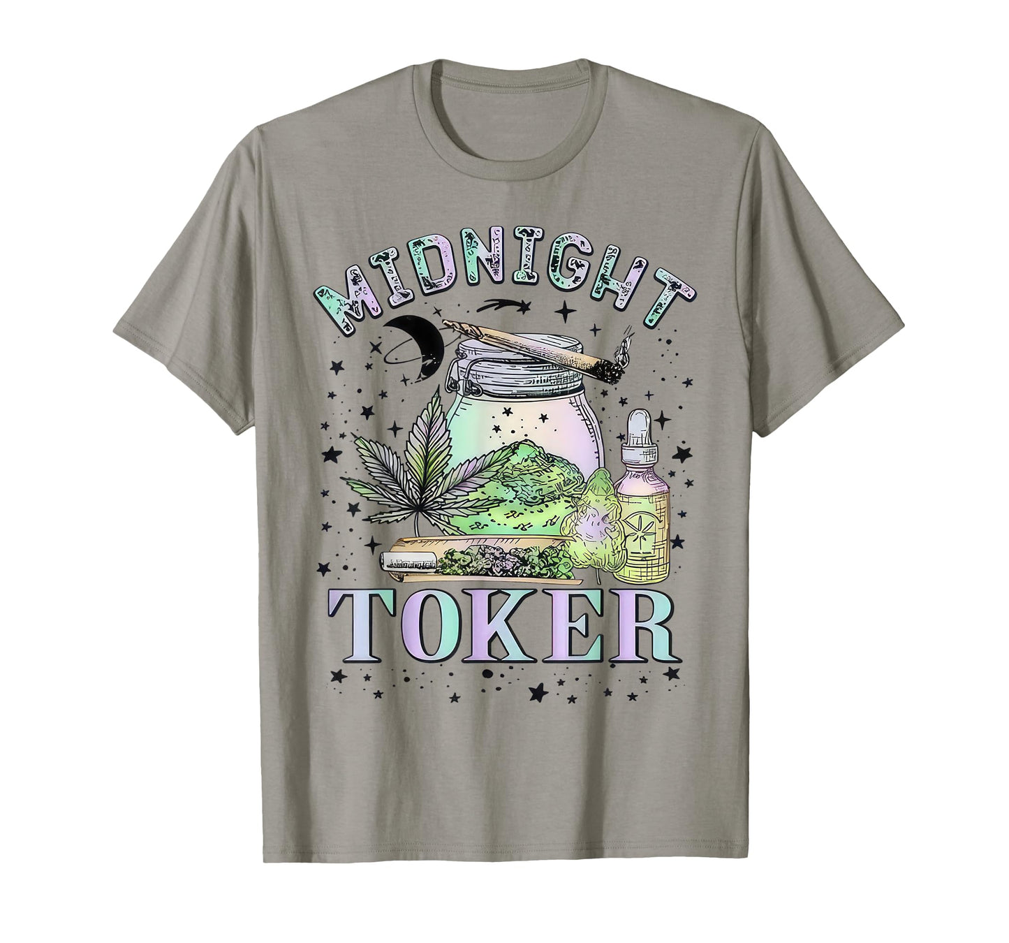 Midnight Toker Cannabis 420 Cannabis Weed Leaf Stoner Girl T-Shirt