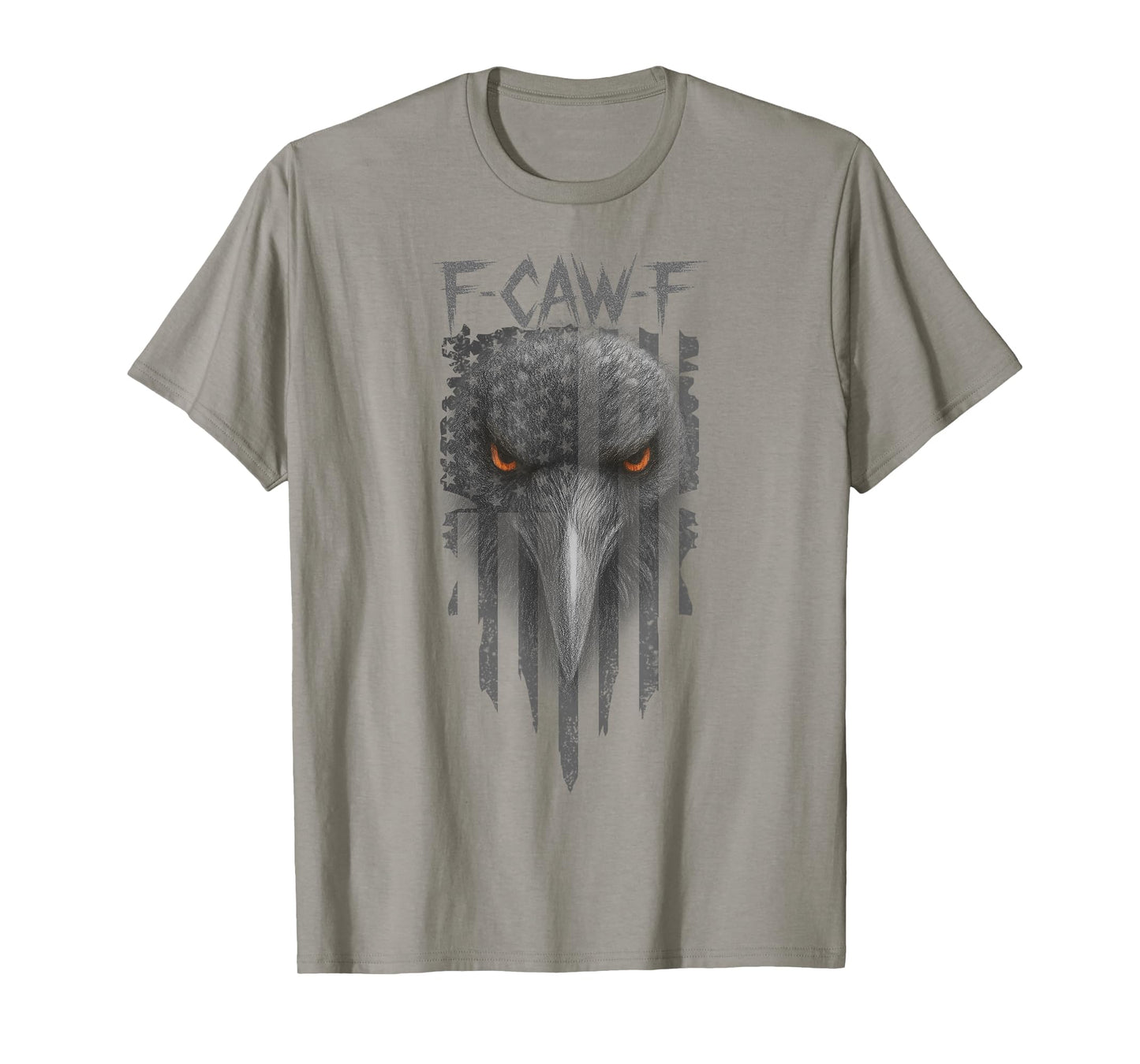 Funny F Caw F Crow with American Flag Vintage Graphic T-Shirt