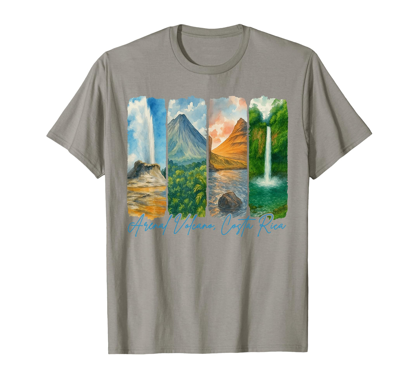 Arenal Volcano Costa Rica Travel Trip Brushstroke Souvenir T-Shirt