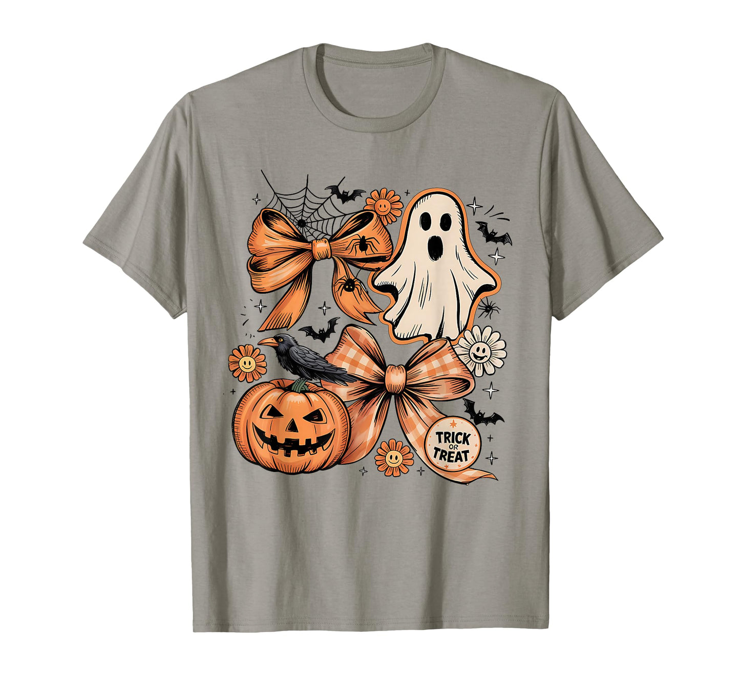 Vintage Halloween Ghost Coquette Trick and Treat Spooky T-Shirt