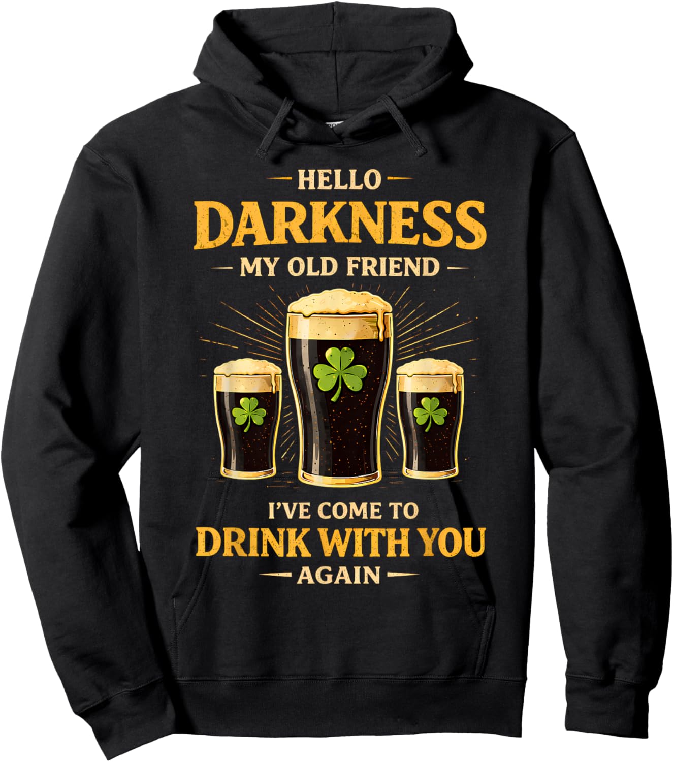 Dark Beer Friend Irish Green Funny St Patricks Day Men Women T-Shirt - Hoodie | Black