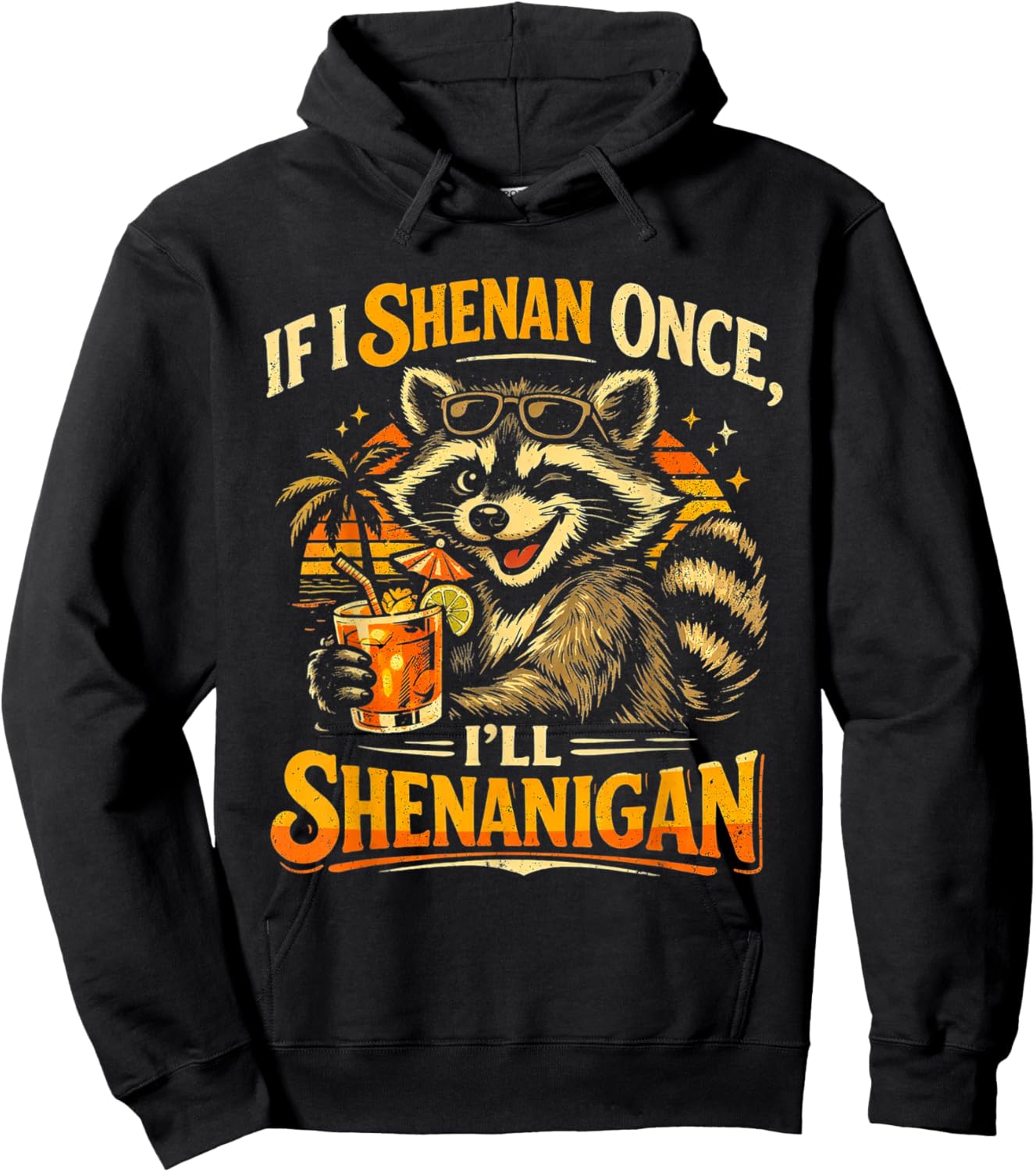 Raccoon If I Shenan Once I'll Funny Animal Lovers T-Shirt - Hoodie | Black