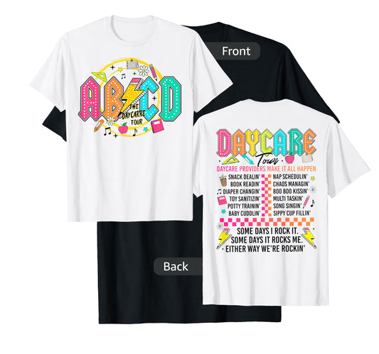 (2sided Front+Back) Retro The Daycare Tour, ABCD lightning T-Shirt