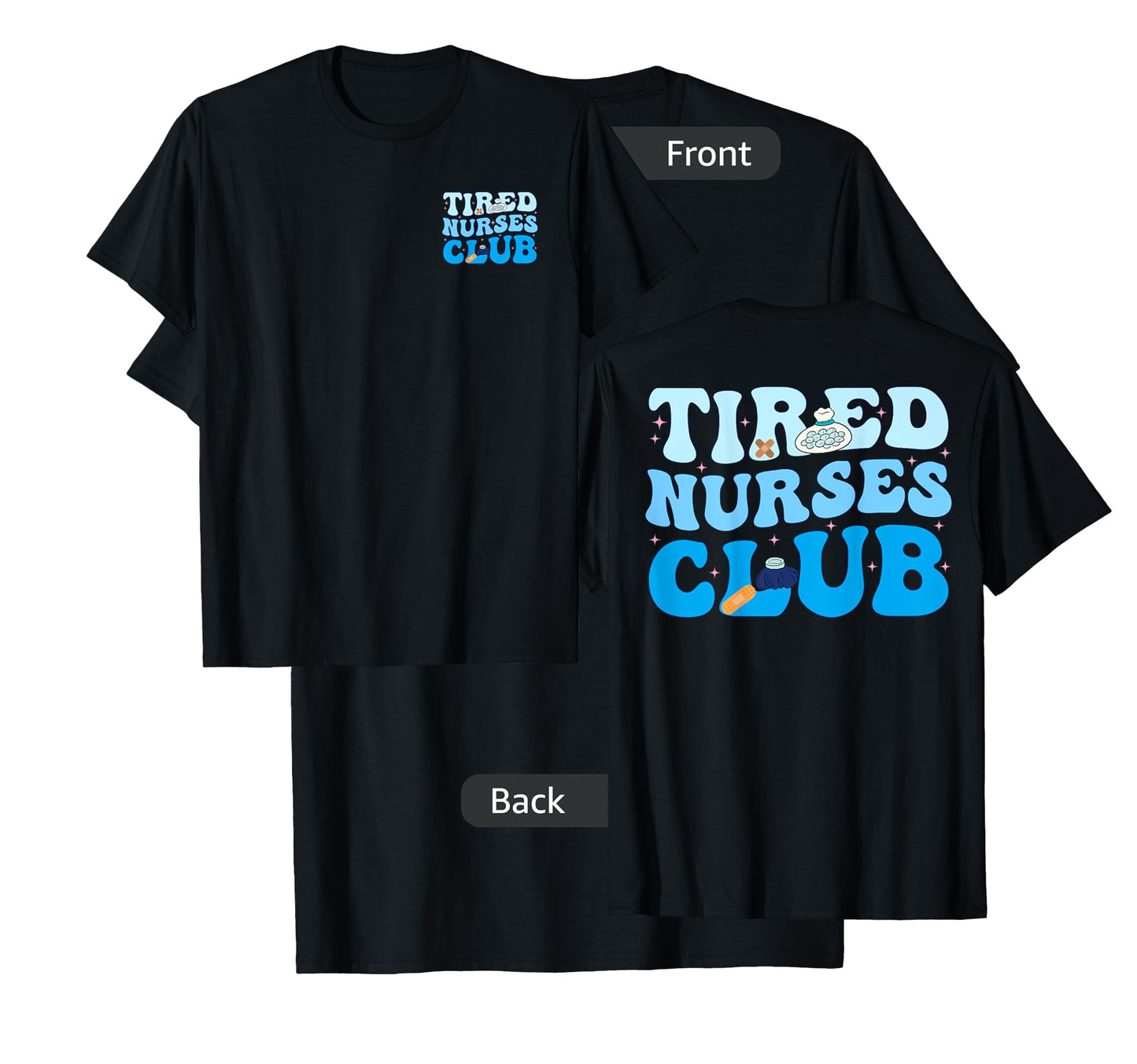 Tired Nurses Club Funny Groovy CRNA RN Future Nursing School T-Shirt