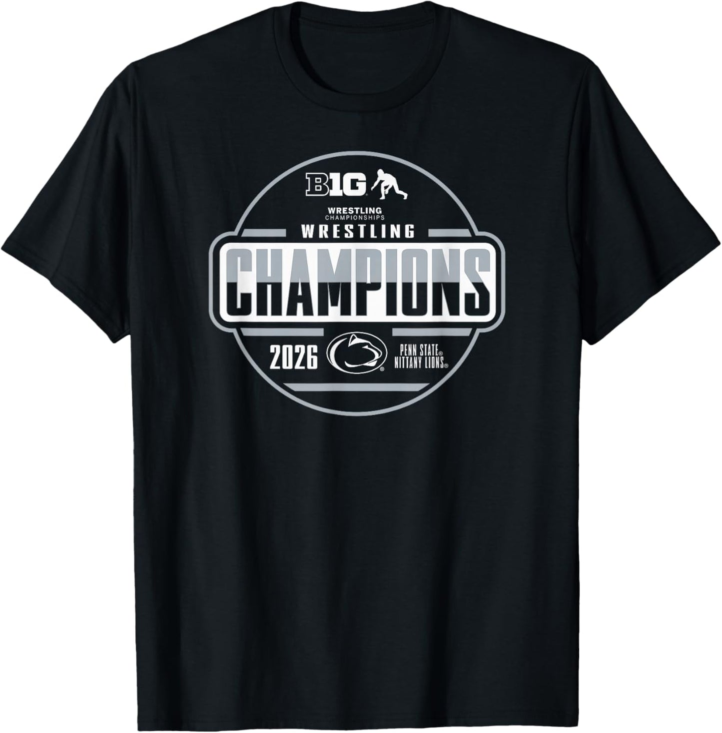 Penn State Nittany Lions Wrestling Big Ten Champs 2026 T-Shirt - T-Shirt | Black
