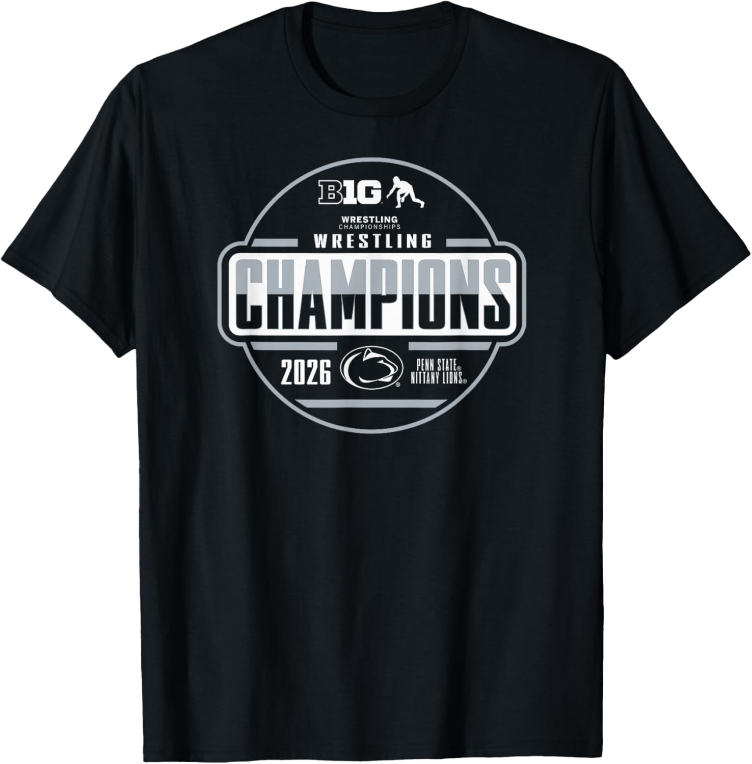 Penn State Nittany Lions Wrestling Big Ten Champs 2026 T-Shirt - T-Shirt | Black