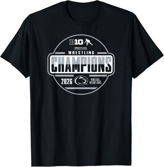 Penn State Nittany Lions Wrestling Big Ten Champs 2026 T-Shirt - T-Shirt | Black