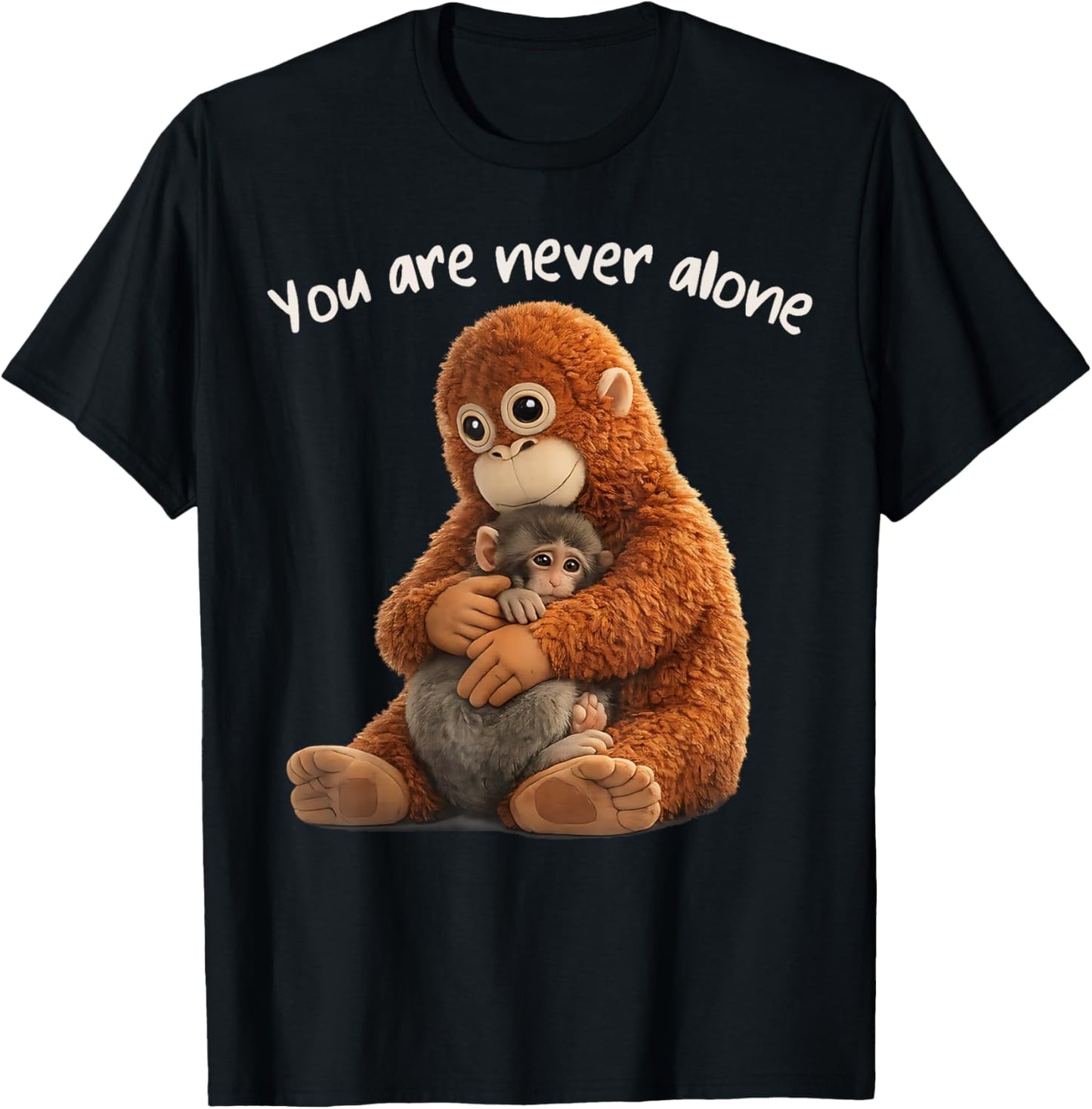You are Never Alone Punch Monkey Animal Lover T-Shirt - T-Shirt | Black