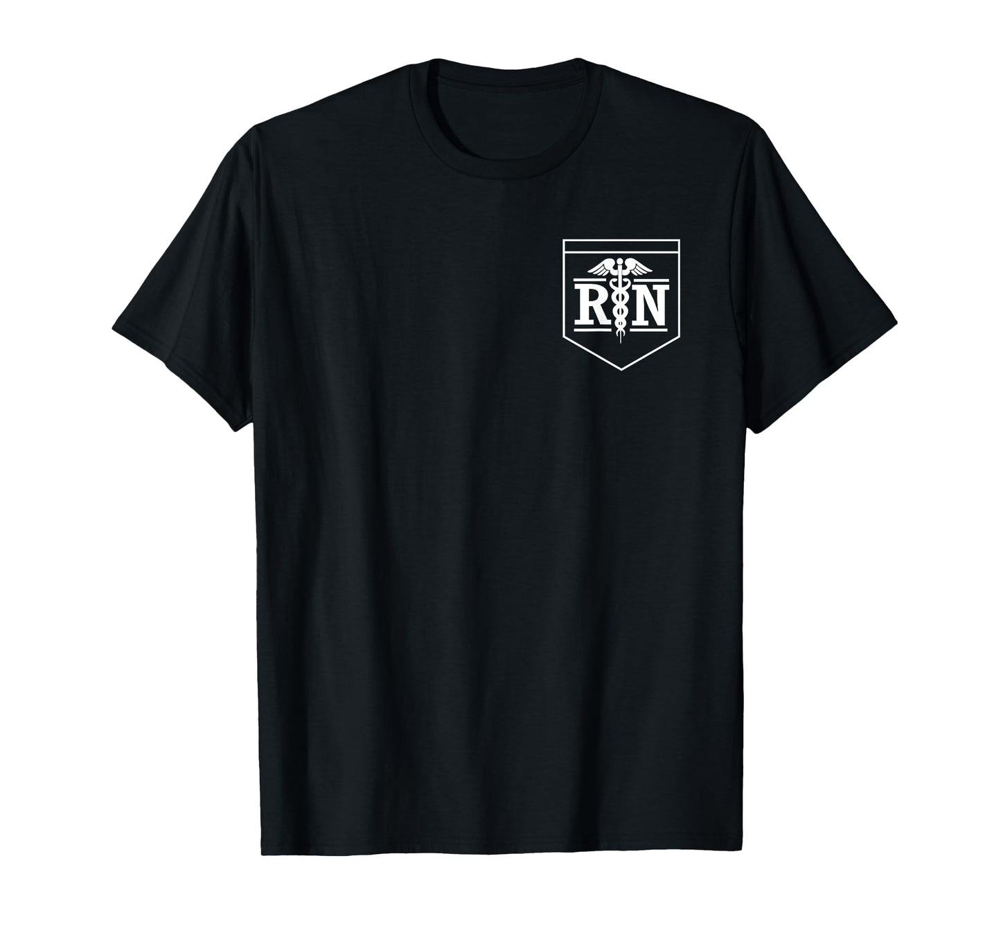 RN Caduceus Nurse Symbol Pocket Registered Nurse T-Shirt
