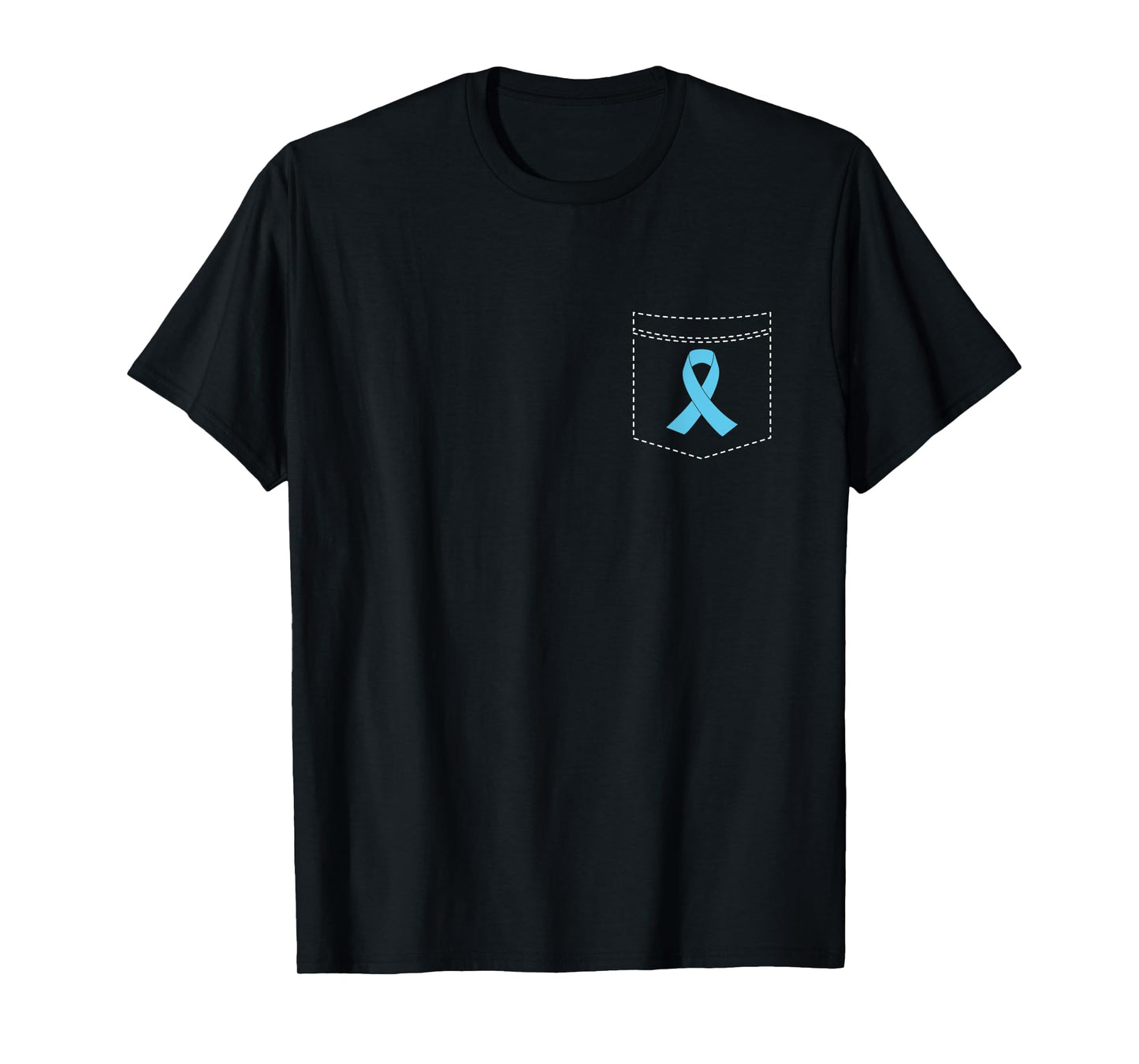 Pocket Light Blue Ribbon Prostate Cancer Awareness T-Shirt