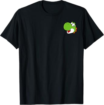 Super Mario Bros Yoshi Left Chest Portrait T-Shirt