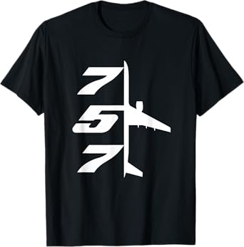 B757-200 Aircraft Airliner Plane Aeroplane Top-Down Profile T-Shirt
