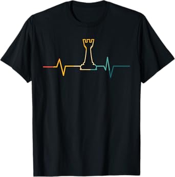 Rook Castle Chess Piece Heatbeat EKG, Chess Lover T-Shirt