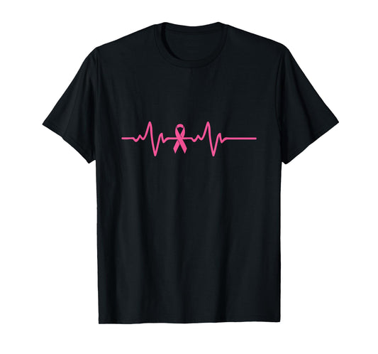 Breast Cancer Awareness Heartbeat Pink Ribbon Gifts T-Shirt