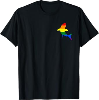 LGBT-Q Animal Gay Pride Flag Rainbow Shark Men Women T-Shirt
