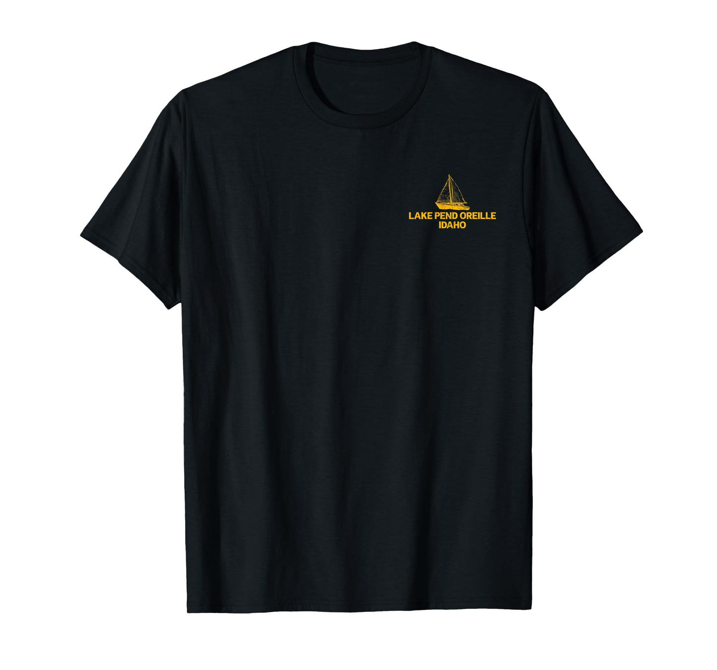 Lake Pend Oreille Idaho Outdoors Vintage Front & Back Print T-Shirt