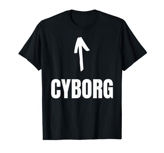Halloween Cyborg T-Shirt - Unisex-Adults, Kids - Black - Short Sleeve - Crew Neck - Small - Funny Cyborg Design
