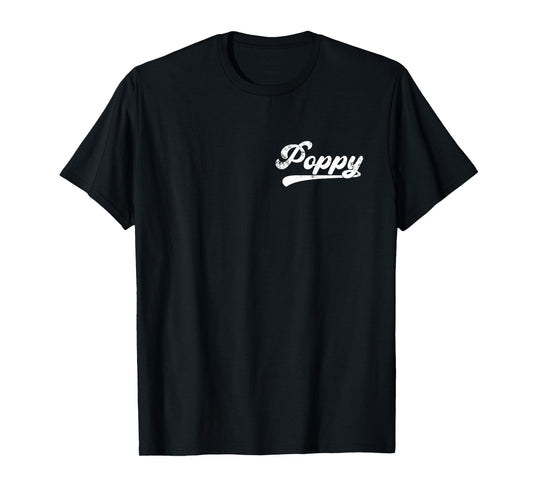 Mens Poppy Vintage Retro Father's Day for Poppy Grandpa T-Shirt