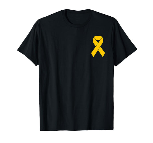 Cute Gold Ribbon Childhood Cancer Awareness Women Men Kids T-Shirt