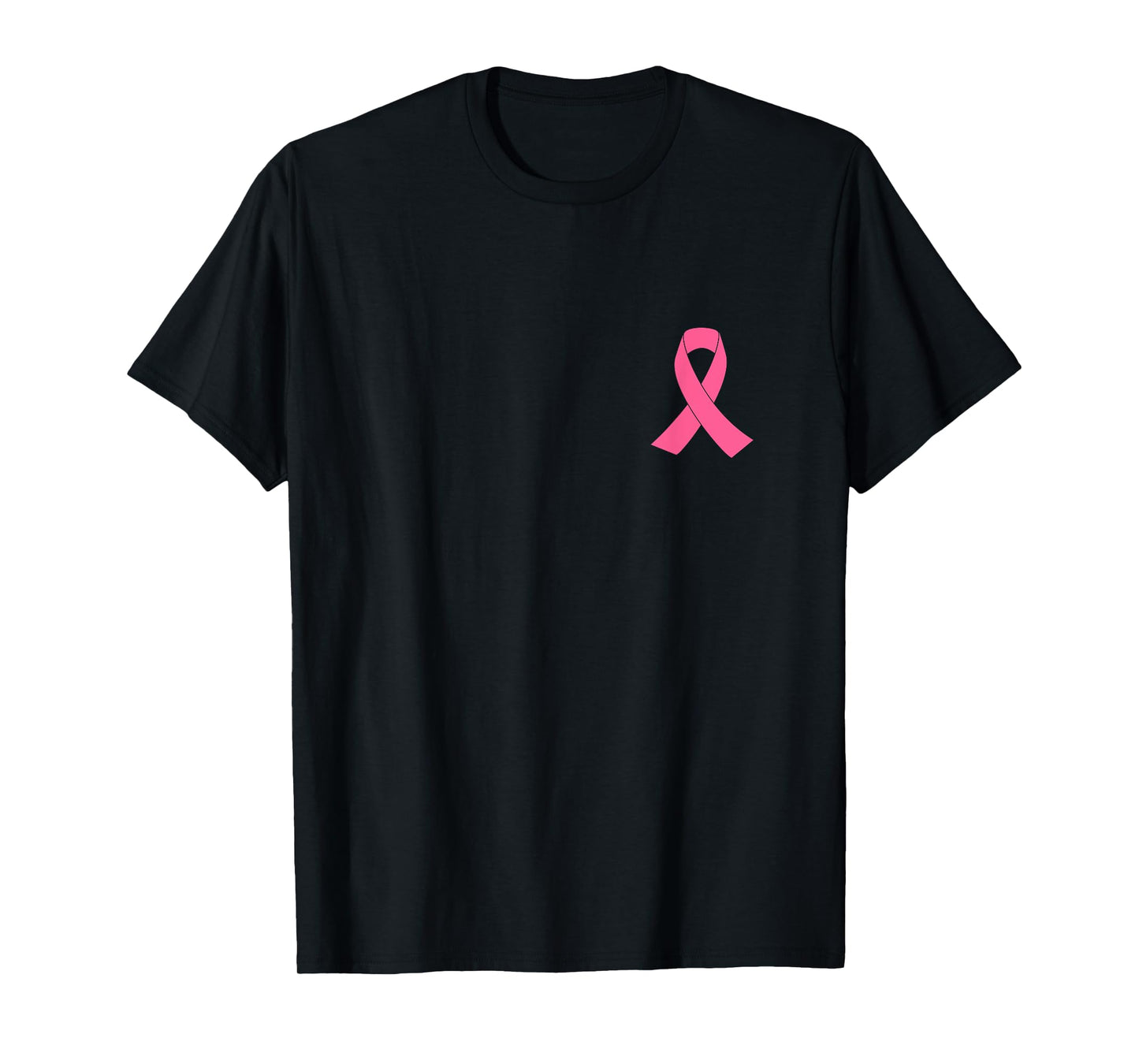 Breast Cancer Awareness Shirt Pink Ribbon On Chest Support T-Shirt