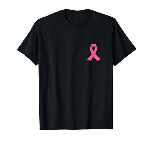 Breast Cancer Awareness Shirt Pink Ribbon On Chest Support T-Shirt