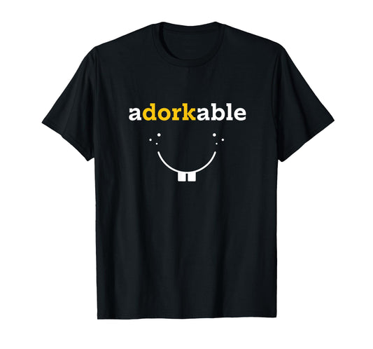 Nerdy Humor Shirt - Adorkable Adorable Dork Smiling Face T-Shirt