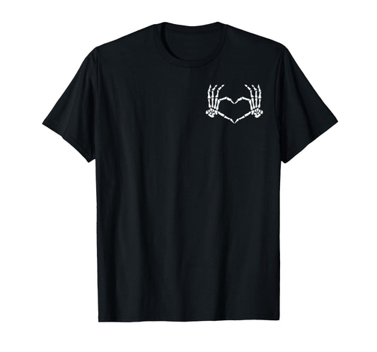 Skeleton Hands Heart Halloween Costume men women Girls T-Shirt