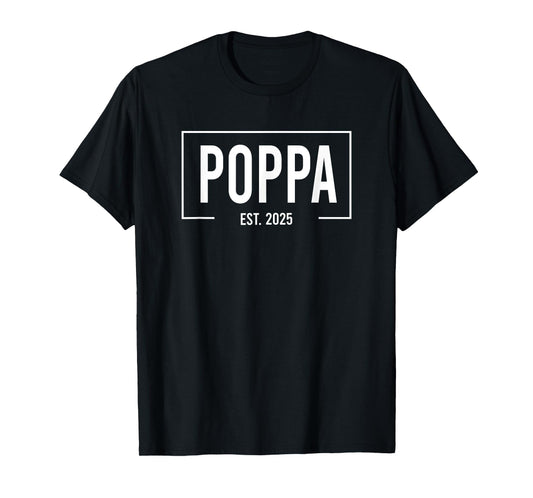 Poppa Est. 2025 Logo Poppa Loading New Grandpa T-Shirt
