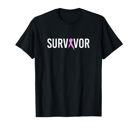 Breast Cancer Survivor Design WIth Pink Cancer Ribbon T-Shirt
