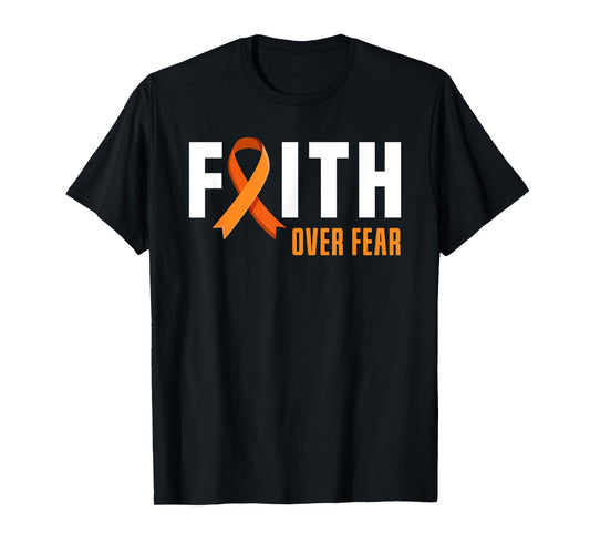 Leukemia Warrior Faith Fear God Leukemia Cancer Awareness T-Shirt