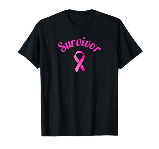 Breast Cancer Awareness Pink Ribbon Survivor Gift Design T-Shirt