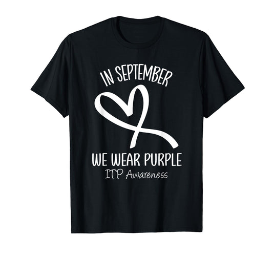 Heart Ribbon Immune Thrombocytopenia Platelets ITP Awareness T-Shirt