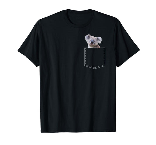 Cute Koala Gift Funny Pocket For Men Women Girls Boys T-Shirt