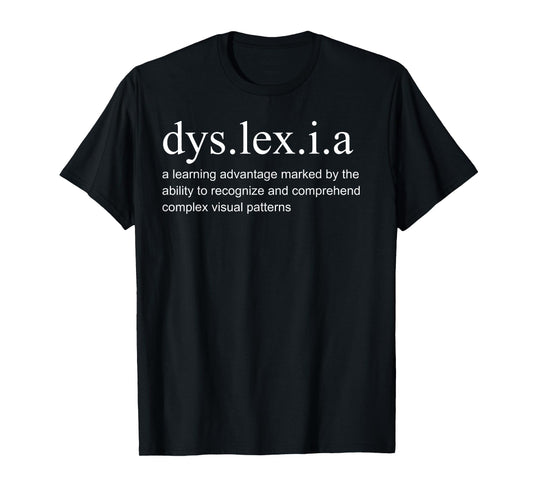 Inspiring Definition Dyslexia Reading Motivational Men Women T-Shirt