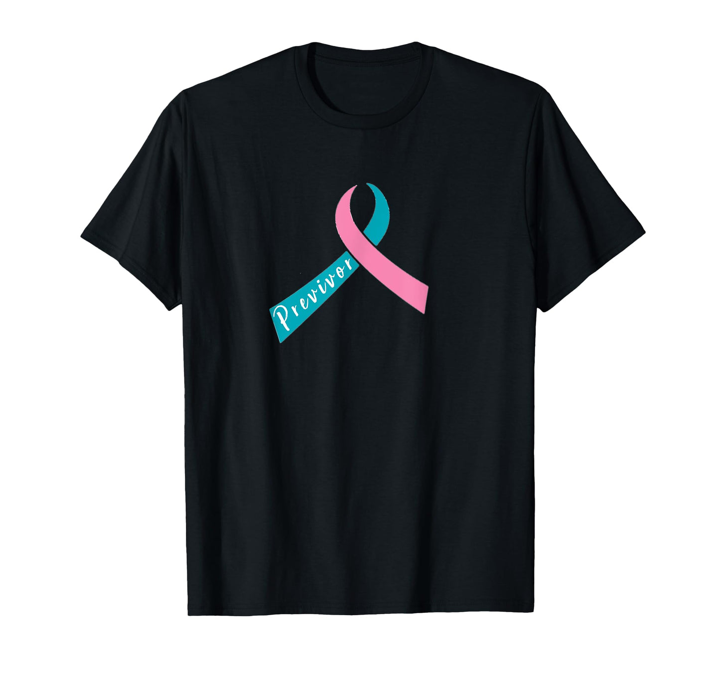 Teal & Pink Ribbon - Previvor T-Shirt