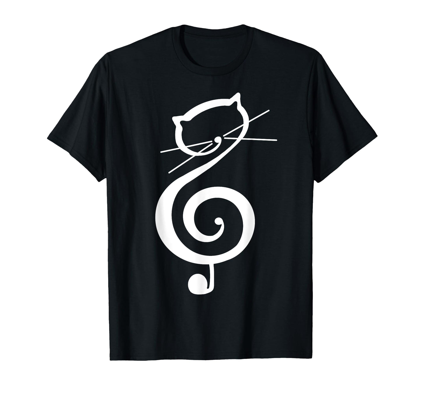 Cat Kitty Treble Music Clef Funny Cat Music Notes Women Men T-Shirt