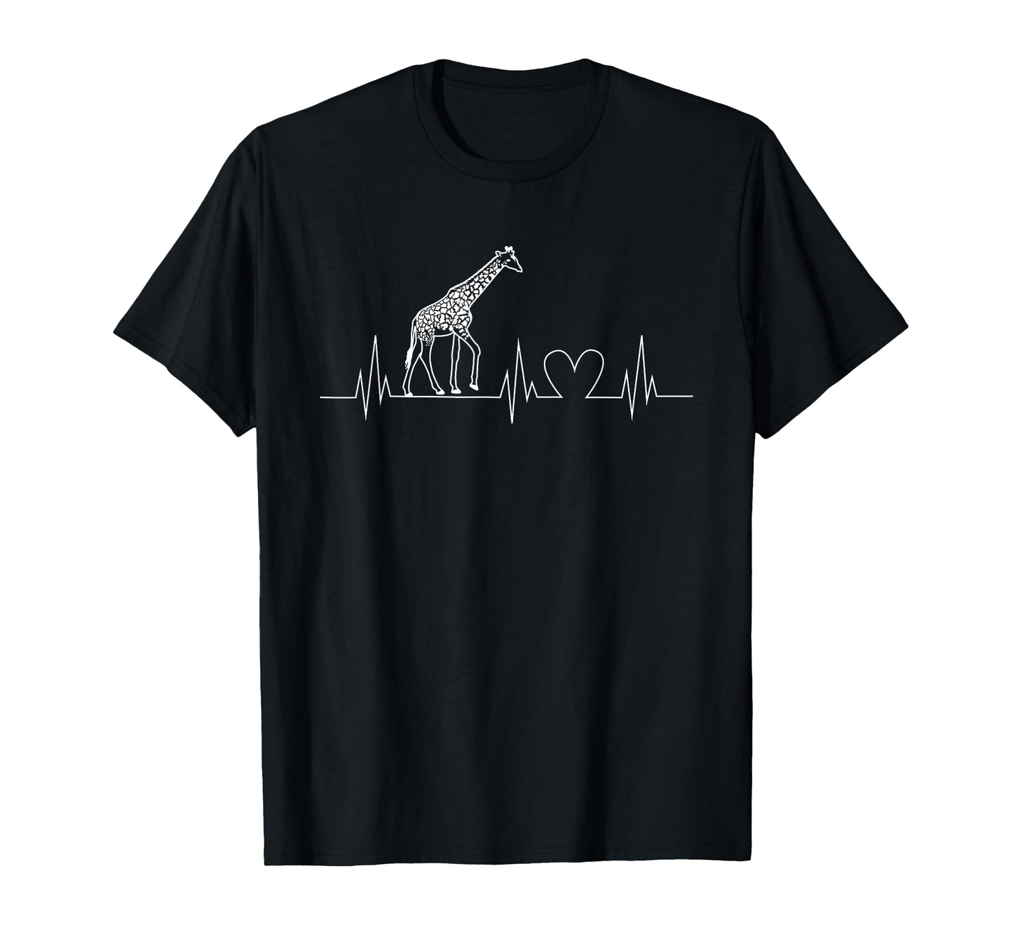 Love Giraffe Heartbeat Funny ECG Cute Tallest Mammal Rhythm T-Shirt