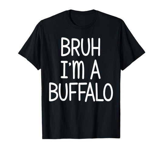 Pretend I'm A Buffalo Funny Lazy Halloween Costume Party T-Shirt