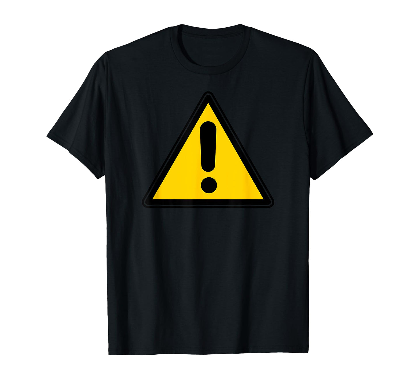 Yellow Caution Warning Exclamation Street Sign Triangle T-Shirt