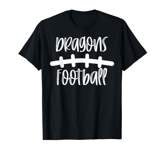 Dragons Football School Spirit Team Mascot Game Night T-Shirt