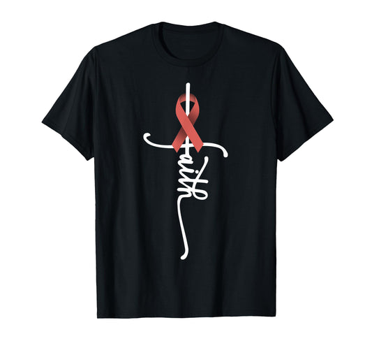Uterine Cancer Faith Endometrial Cancer Awareness Support T-Shirt