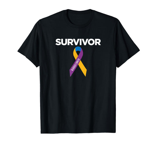 Bladder Cancer Survivor T-Shirt with Awareness Ribbon T-Shirt